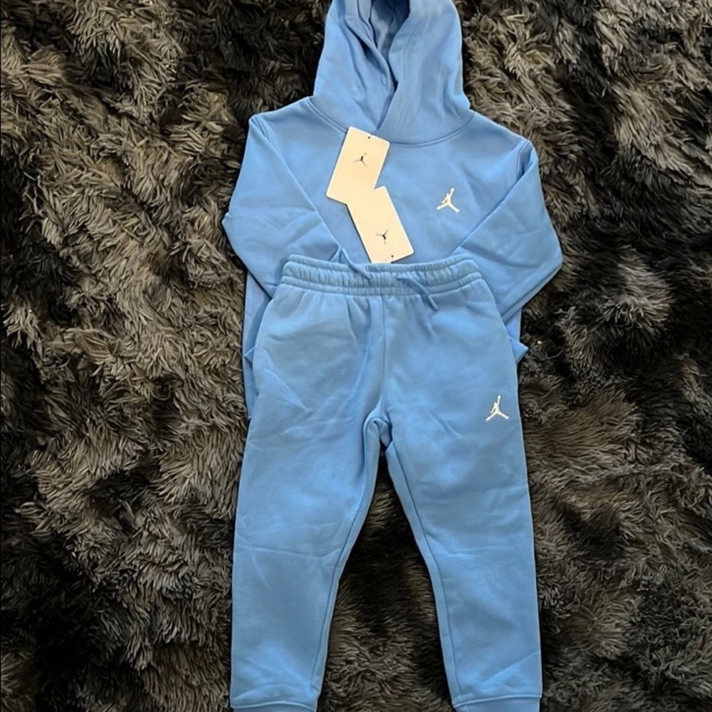 Jordan Kids Light Blue Sweatpants & Hoodie Set